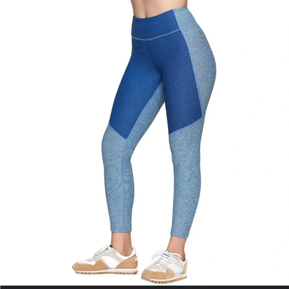 OUTDOOR VOICES BLUE COLOR BLOCK 7/8 LEGGINGS